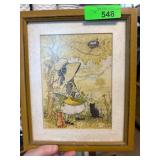 Framed Artwork Depicting Rural Scene