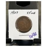 1907 Indian Head One Cent Coin