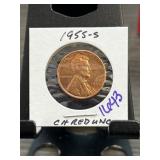 1955-S Lincoln Wheat Cent in Holder