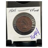 1905 Indian Head Cent in Very Fine Condition