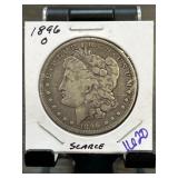1896-O Morgan Silver Dollar in Holder