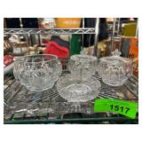 Crystal Service Set with Tray and Lidded Pieces