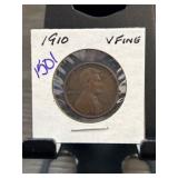 1910 Lincoln Wheat Penny in VF Condition