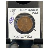 1922-D Lincoln Wheat Penny with Mint Error