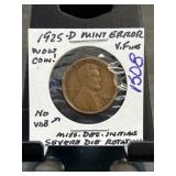 1925-D Mint Error Lincoln Wheat Cent