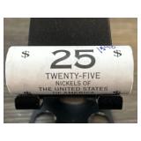 Roll of Twenty-Five U.S. Nickels in Wrapper