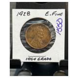 1928 Lincoln Wheat Cent in Holder