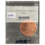1 oz Copper Round " Statue of Liberty Design