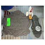 Decorative Plaque, Figurine, and Door Hardware Set