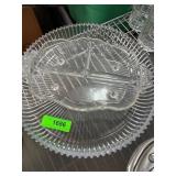 Divided Clear Glass Serving Dish