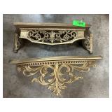 Gold-Toned Decorative Wall Shelves