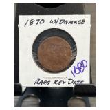 1870 US Coin with Damage in Holder