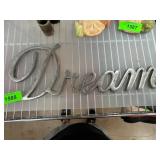 Metal Wall Decor Script ï¿½Dreamï¿½ Sign