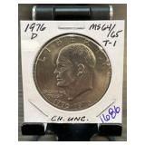 1976-D Eisenhower Dollar, CH. UNC