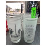 Four Texas Historical Commemorative Glasses