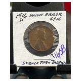 1916-D Lincoln Wheat Cent Error Coin