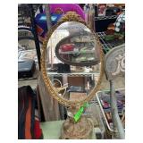 Ornate Oval Standing Vanity Mirror