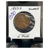 1927-S Lincoln Wheat Cent in VF Condition