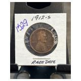 1912-S Lincoln Wheat Cent " Rare Date