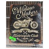 Widow Makers Motorcycle Club Metal Sign