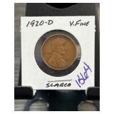 1920-D Lincoln Wheat Cent in Very Fine Condition