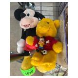 Disney Plush Mickey, Pooh, and Figurine Set