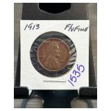 1913 Lincoln Wheat Cent, Fine Condition