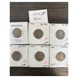 Six Buffalo Nickels in Holders