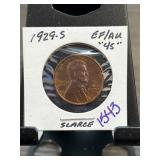 1929-S Lincoln Wheat Penny EF/AU Condition
