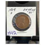 1919-S Lincoln Wheat Cent in VF Condition