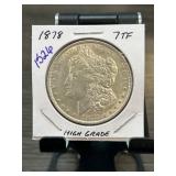 1878 Morgan Dollar 7TF High Grade Coin