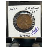 1921 Lincoln Wheat Penny in Holder