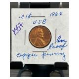 1964 Lincoln Copper Penny in Flip
