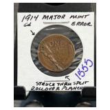 1914 Major Mint Error Wheat Penny