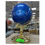 Blue Lapis-Look Globe With Brass-Tone Base