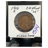 1916-S Lincoln Wheat Cent in Holder