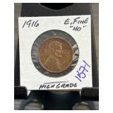 1916 Lincoln Wheat Penny in Holder