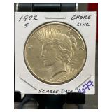 1922-S Peace Dollar Choice Uncirculated