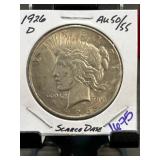 1926-D Peace Dollar in AU 50/55 Condition