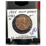 1955 Lincoln Wheat Cent Mint Error