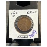 1917-S Lincoln Wheat Cent in Very Fine Condition