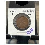 1918-S Lincoln Wheat Cent in Holder