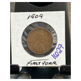 1909 Lincoln Wheat Cent in Protective Holder