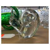 Clear Glass Snail Figurine Made in Taiwan