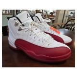 Air Jordan 12 Retro Shoes in White and Red