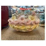 Decorative Ceramic Lidded Dish With Pastel Design