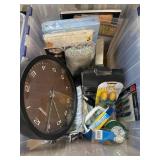 Household Items in Plastic Storage Bin