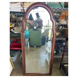 Arched Wooden Framed Mirror