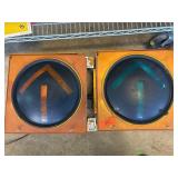 Two Vintage Traffic Signal Lights