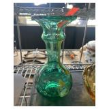 Murano-Style Green Art Glass Vase
